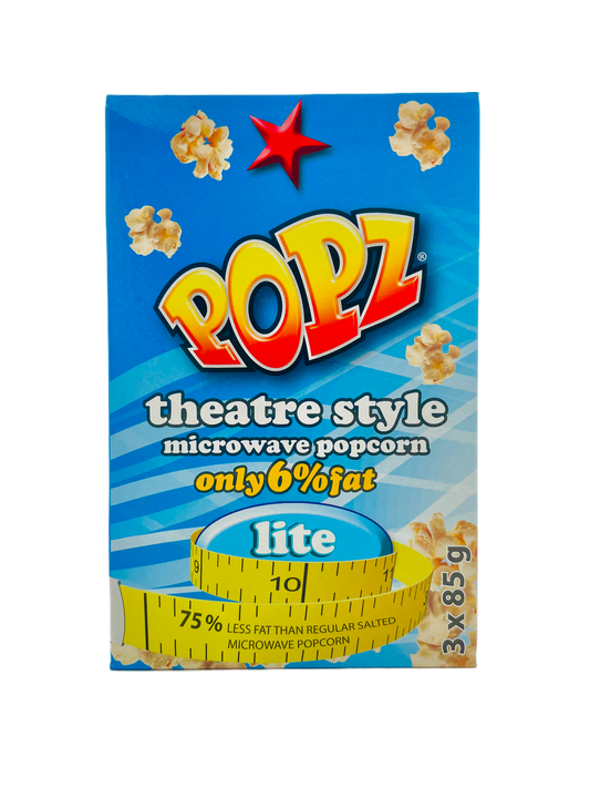 Popz Lite Salted Theatre Style Popcorn 3 x 85g