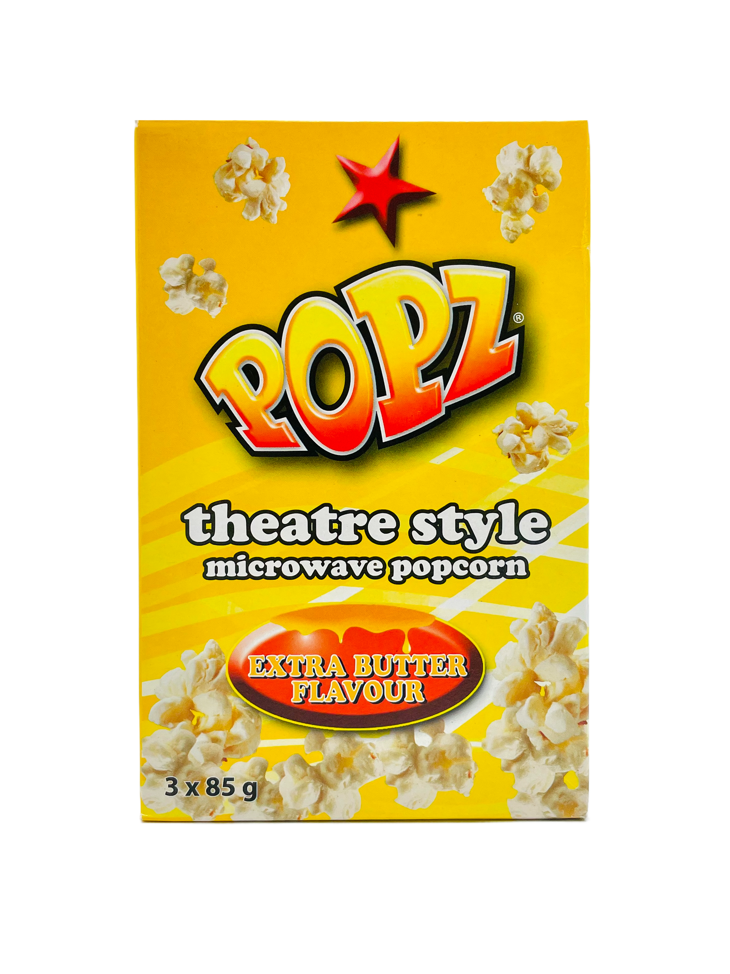 Popz Extra Butter Flavoured Microwave Popcorn 3 x 85g