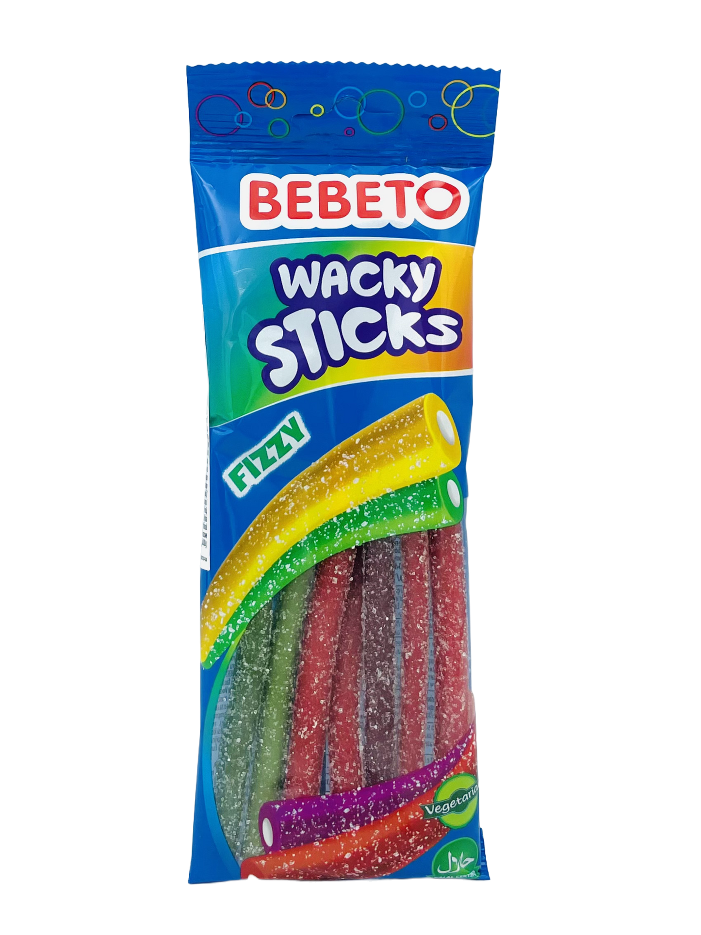 Bebeto Wacky Sticks Fizzy 75g