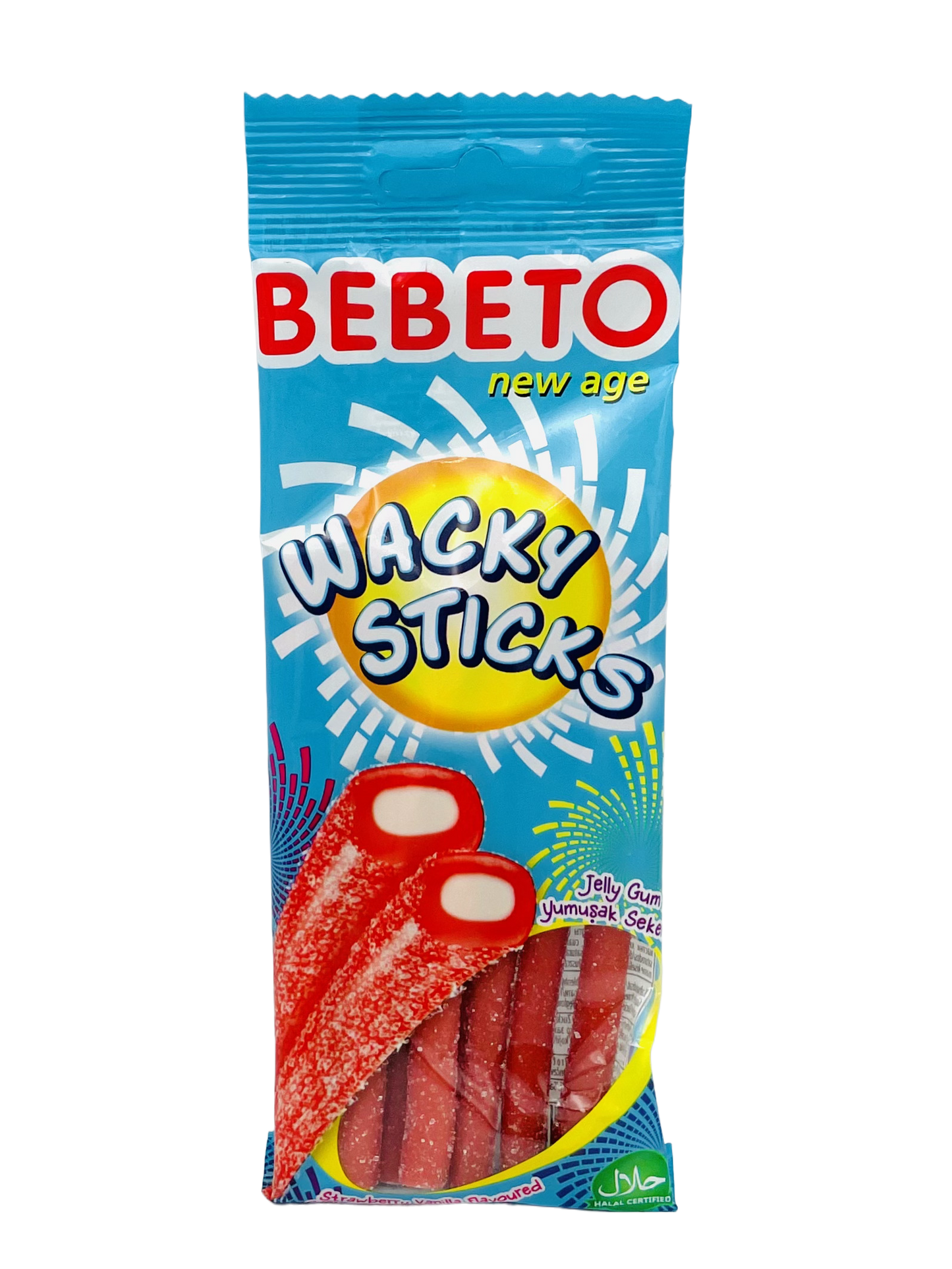 Bebeto Wacky Sticks Strawberry 75g