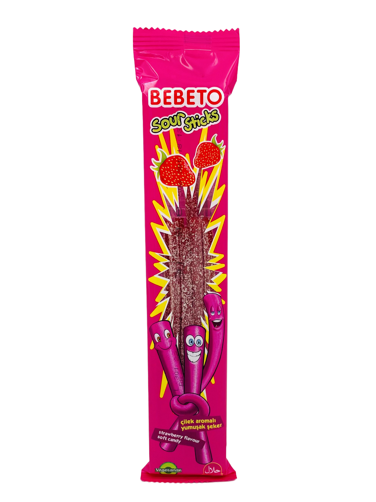 Bebeto Strawberry Sour Sticks 30g