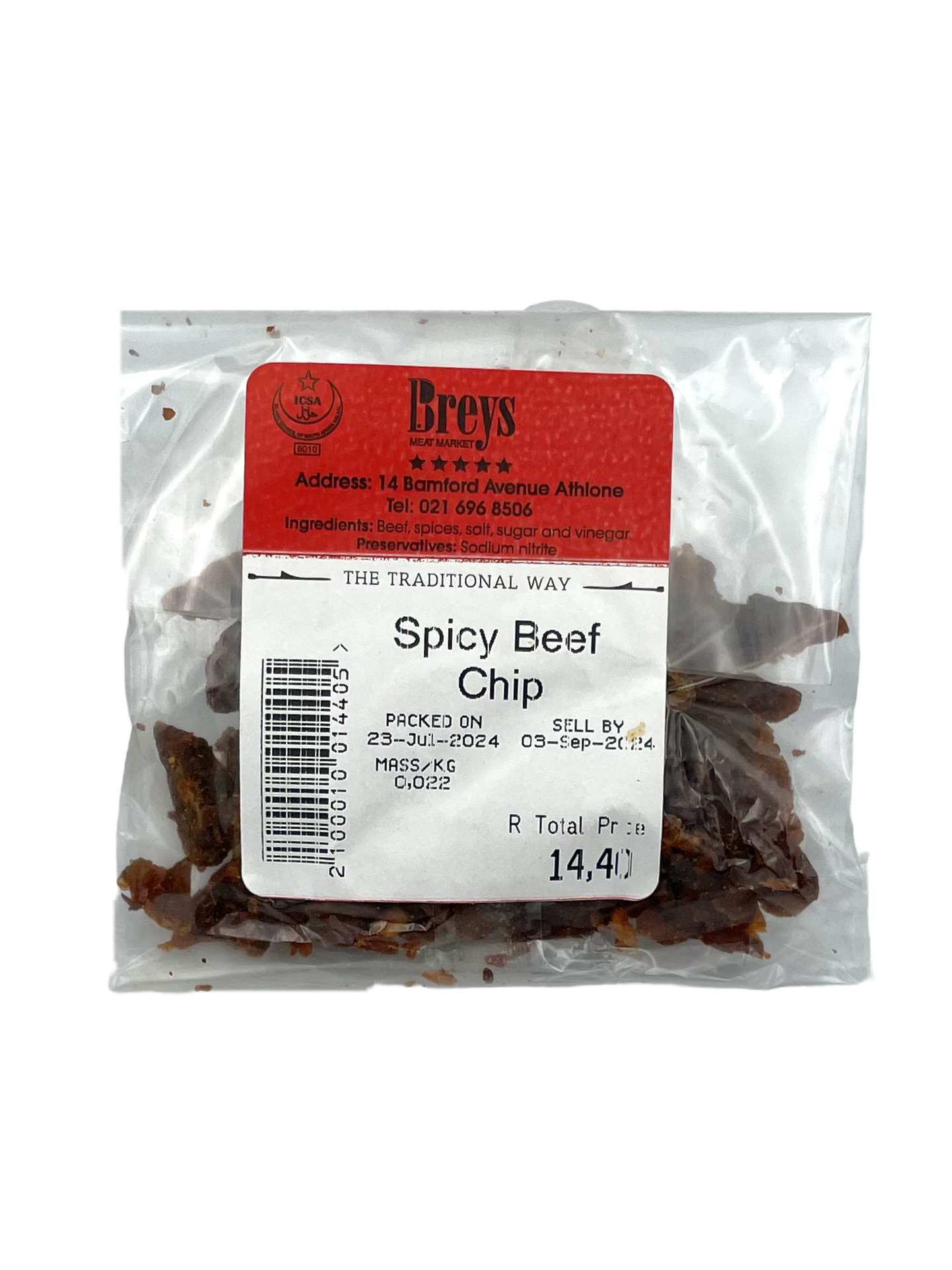 Brey Spicy Beef Chip Biltong 22g