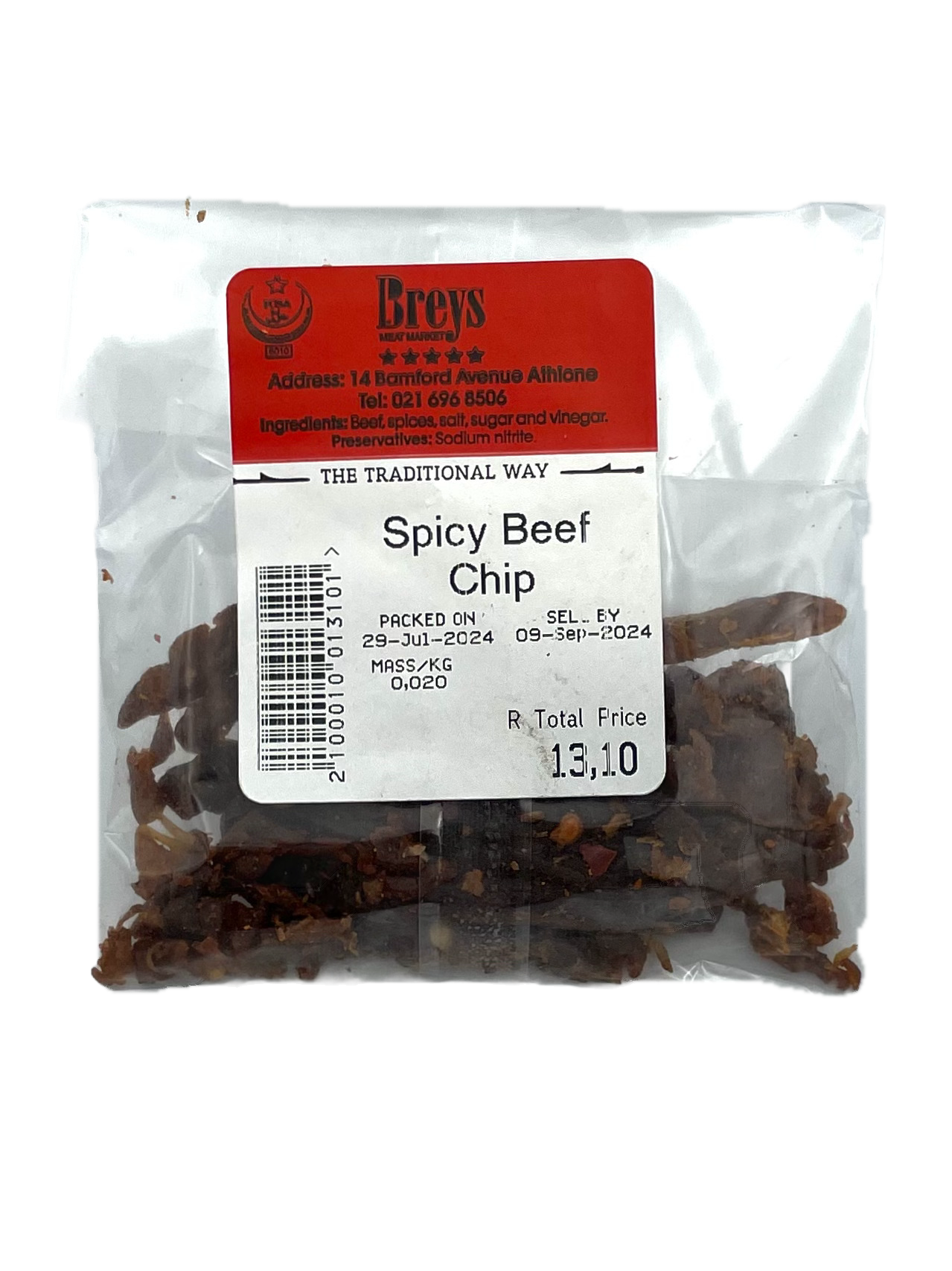 Brey Spicy Beef Chip Biltong 20g