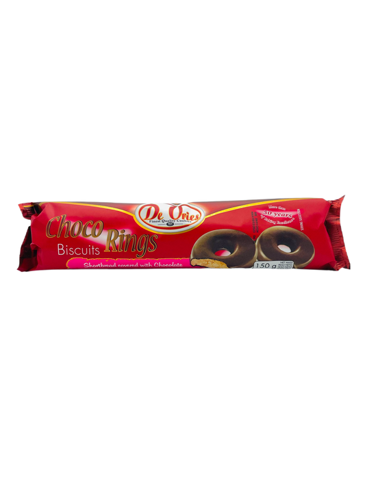 De Vries Choco Rings Chocolate Covered Biscuits 150g